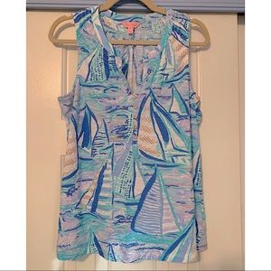 Lilly Pulitzer Essie Top Aboat Time M